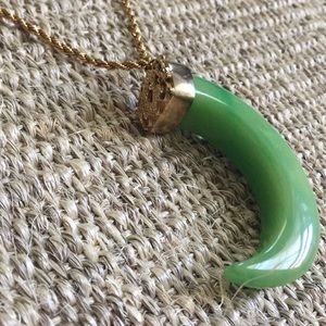 Green Kenneth Jay Lane Horn Necklace w/gold chain